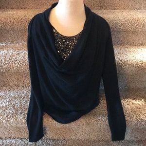 Black cashmere sweater with some glitz